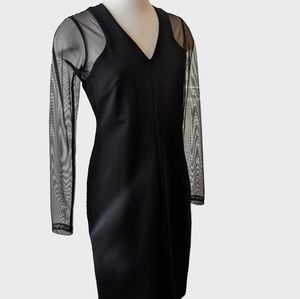 Calvin Klein Women's Petite Illusion-Sleeve Ponte Sheath Dress